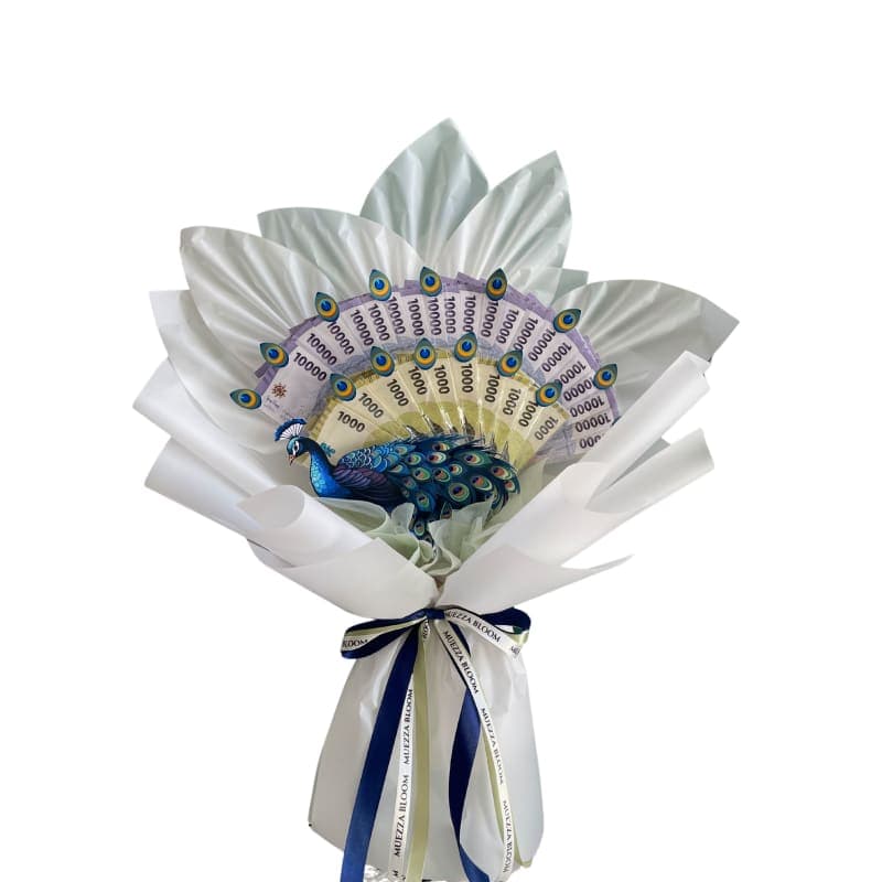 Royal Peacock Money Bouquet