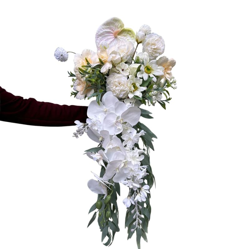 Waterfall White Hand Bouquet